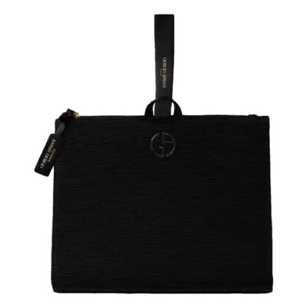 Giorgio Armani Black Clutch/ toiletry with Wristlet